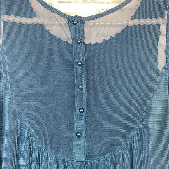 Altar’d State Sheer Sleeveless Flowing Dress Lace Detailing Blue Size Large - Picture 4 of 12